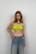 Lastik Detay Straplez Crop resmi